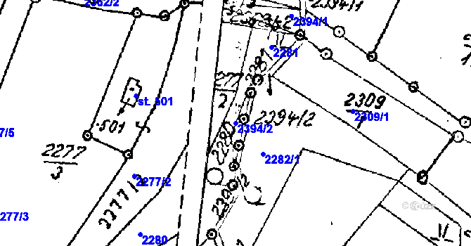 Parcela st. 2394/2 v KÚ Habrovany, Katastrální mapa