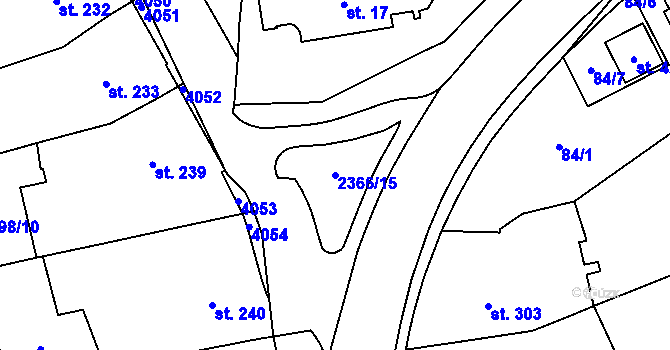 Parcela st. 2366/15 v KÚ Habrovany, Katastrální mapa