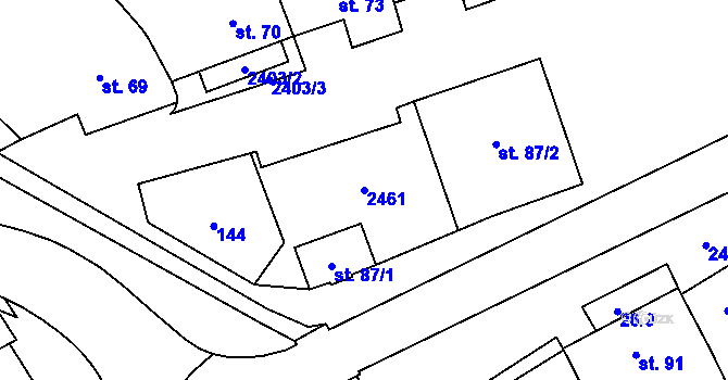 Parcela st. 2461 v KÚ Habrovany, Katastrální mapa
