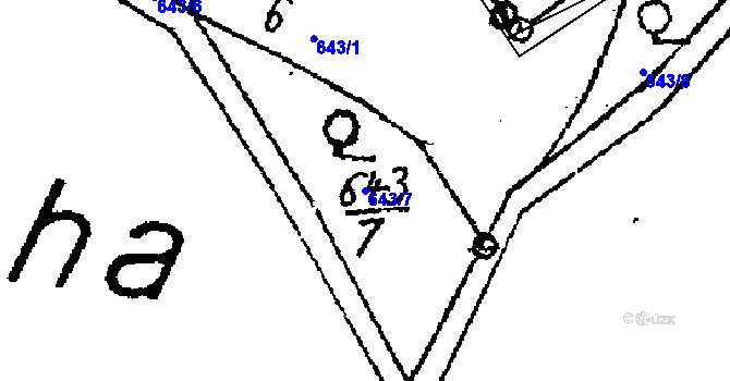 Parcela st. 643/7 v KÚ Habrovany, Katastrální mapa
