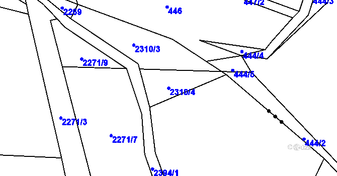 Parcela st. 2310/4 v KÚ Habrovany, Katastrální mapa