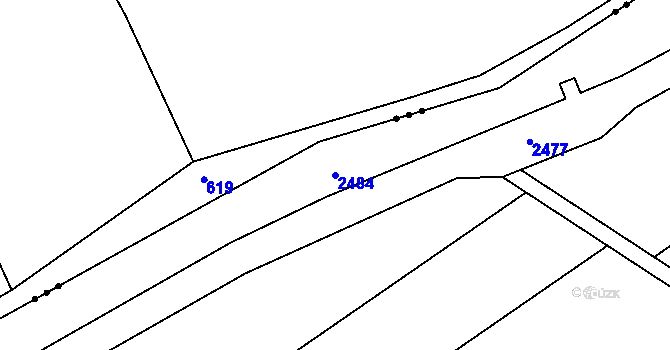 Parcela st. 2484 v KÚ Habrovany, Katastrální mapa