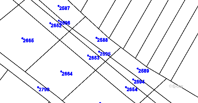 Parcela st. 2595 v KÚ Habrovany, Katastrální mapa