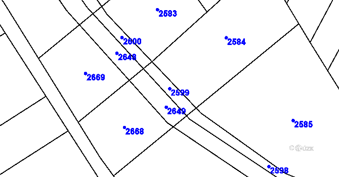 Parcela st. 2599 v KÚ Habrovany, Katastrální mapa