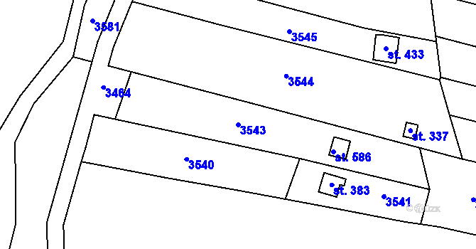 Parcela st. 3543 v KÚ Habrovany, Katastrální mapa
