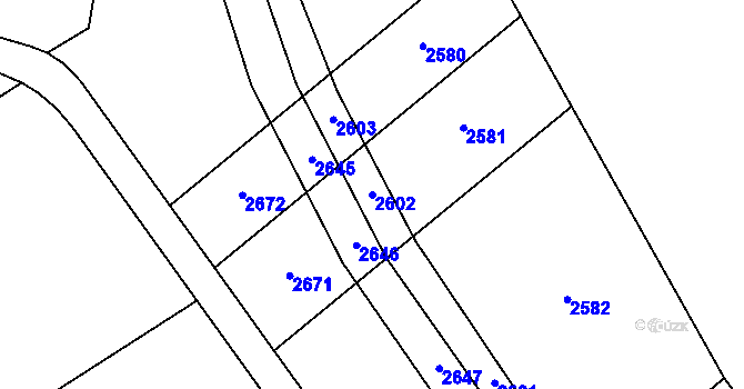 Parcela st. 2602 v KÚ Habrovany, Katastrální mapa