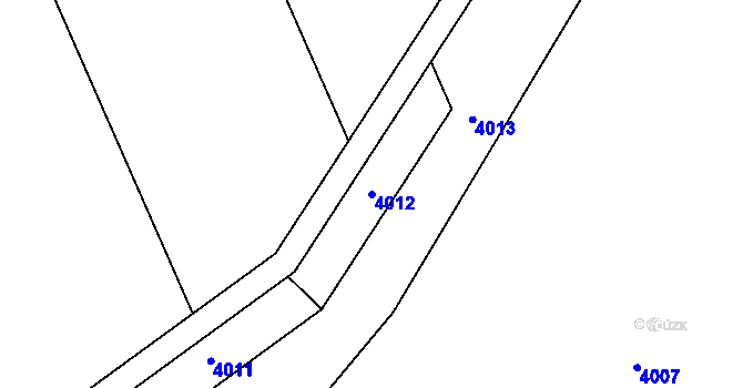 Parcela st. 4012 v KÚ Habrovany, Katastrální mapa