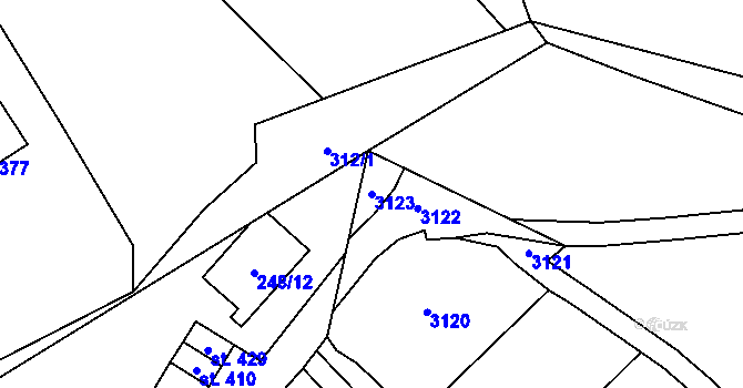Parcela st. 3123 v KÚ Habrovany, Katastrální mapa