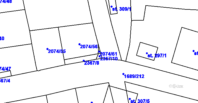 Parcela st. 2074/61 v KÚ Habrovany, Katastrální mapa