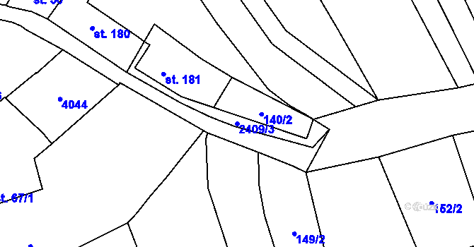 Parcela st. 2409/3 v KÚ Habrovany, Katastrální mapa