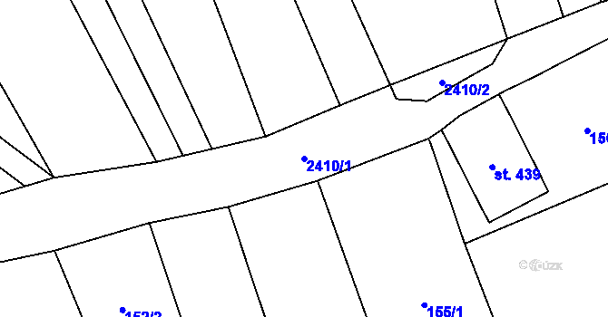 Parcela st. 2410/1 v KÚ Habrovany, Katastrální mapa