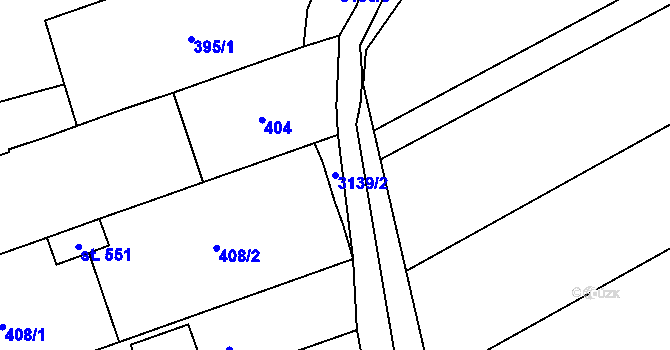 Parcela st. 3139/2 v KÚ Habrovany, Katastrální mapa