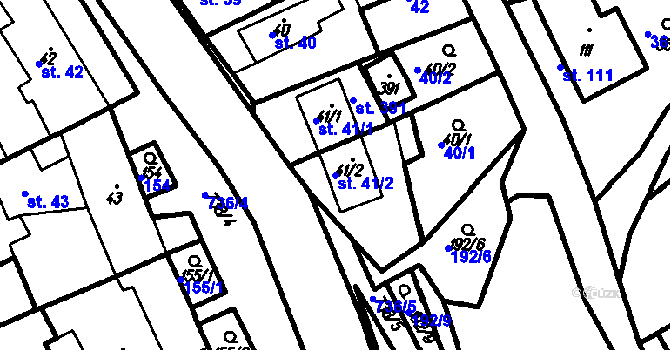 Parcela st. 41/2 v KÚ Olšany, Katastrální mapa