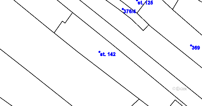 Parcela st. 142 v KÚ Olšany, Katastrální mapa