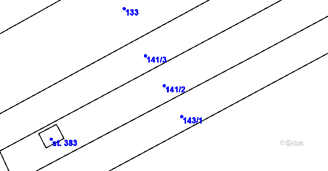 Parcela st. 141/2 v KÚ Olšany, Katastrální mapa