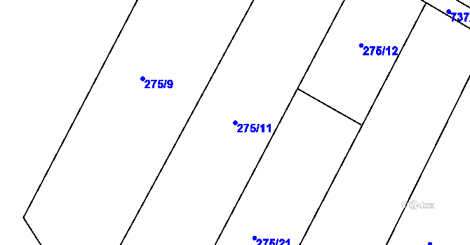 Parcela st. 275/11 v KÚ Olšany, Katastrální mapa