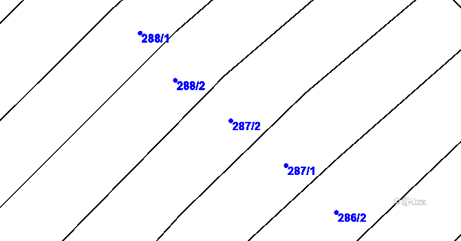 Parcela st. 287/2 v KÚ Olšany, Katastrální mapa