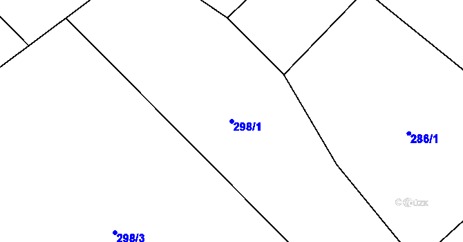 Parcela st. 298/1 v KÚ Olšany, Katastrální mapa