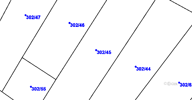 Parcela st. 302/45 v KÚ Olšany, Katastrální mapa
