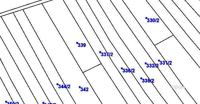 Parcela st. 337/2 v KÚ Olšany, Katastrální mapa