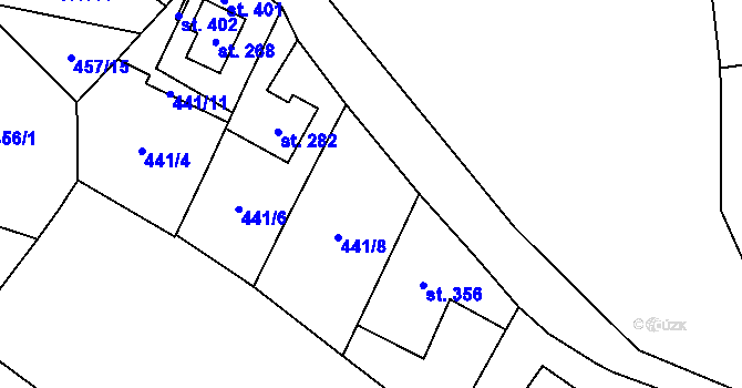 Parcela st. 441/2 v KÚ Olšany, Katastrální mapa