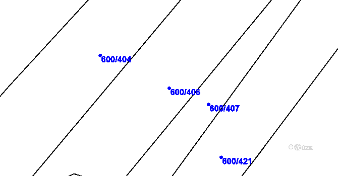 Parcela st. 600/406 v KÚ Olšany, Katastrální mapa