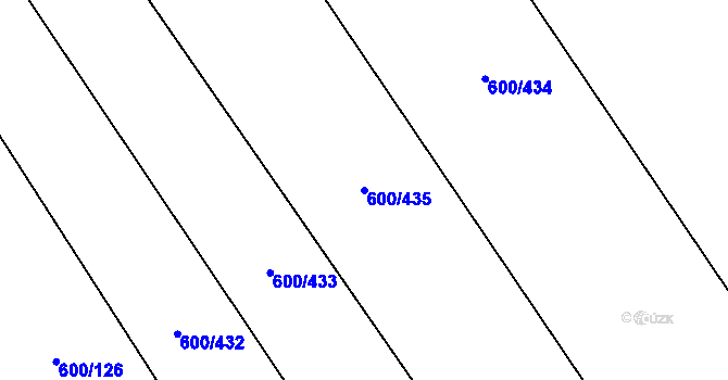 Parcela st. 600/435 v KÚ Olšany, Katastrální mapa