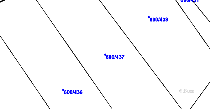 Parcela st. 600/437 v KÚ Olšany, Katastrální mapa