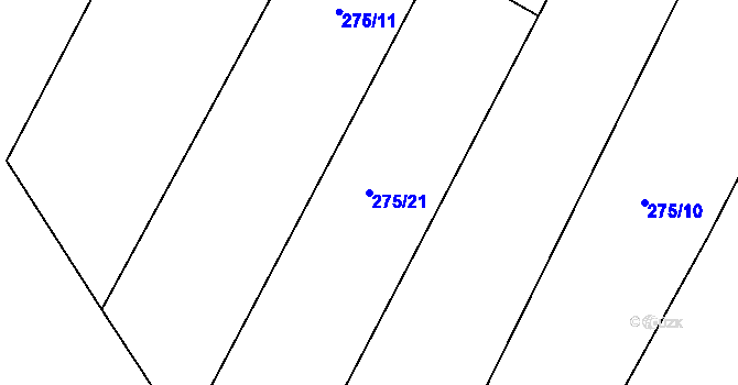 Parcela st. 275/21 v KÚ Olšany, Katastrální mapa