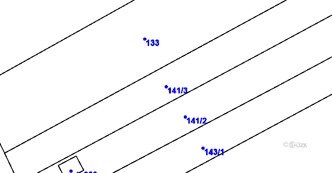 Parcela st. 141/3 v KÚ Olšany, Katastrální mapa
