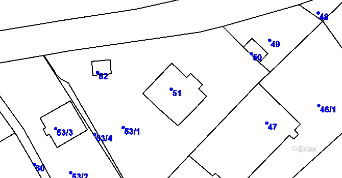 Parcela st. 51 v KÚ Habrovice, Katastrální mapa