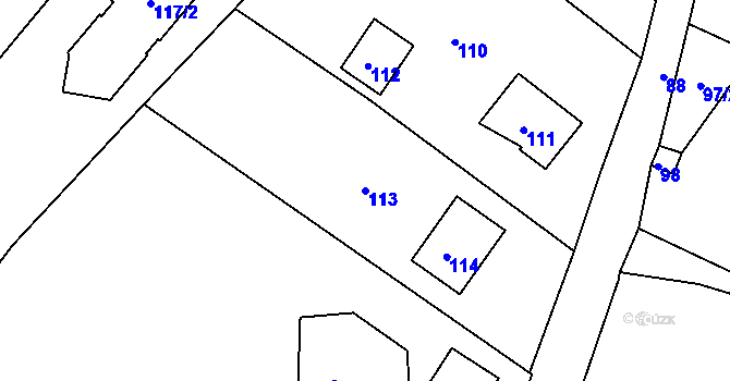 Parcela st. 113 v KÚ Habrovice, Katastrální mapa
