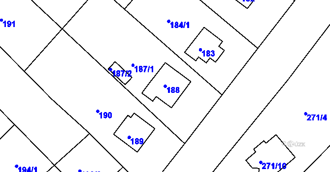 Parcela st. 188 v KÚ Habrovice, Katastrální mapa