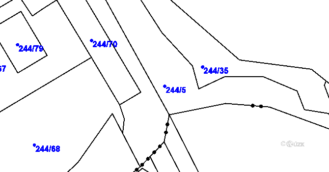 Parcela st. 244/5 v KÚ Habrovice, Katastrální mapa