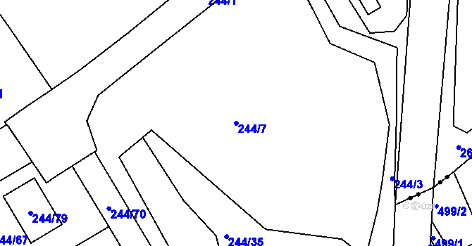 Parcela st. 244/7 v KÚ Habrovice, Katastrální mapa