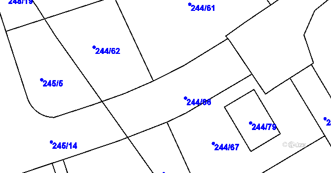 Parcela st. 244/11 v KÚ Habrovice, Katastrální mapa