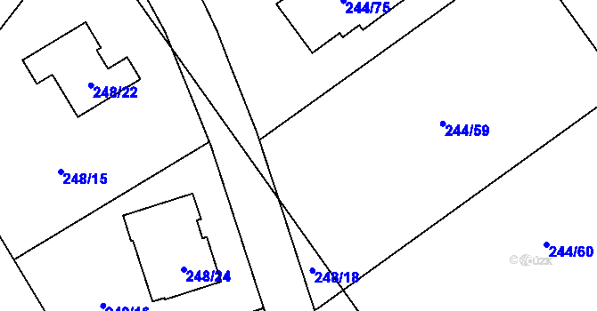 Parcela st. 244/15 v KÚ Habrovice, Katastrální mapa
