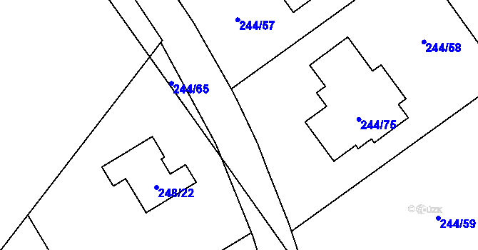 Parcela st. 244/17 v KÚ Habrovice, Katastrální mapa