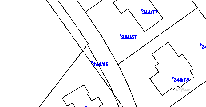 Parcela st. 244/18 v KÚ Habrovice, Katastrální mapa