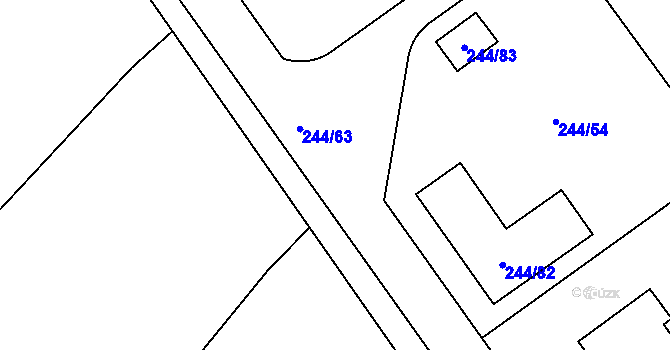 Parcela st. 244/26 v KÚ Habrovice, Katastrální mapa