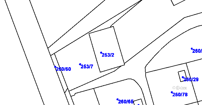 Parcela st. 253/2 v KÚ Habrovice, Katastrální mapa