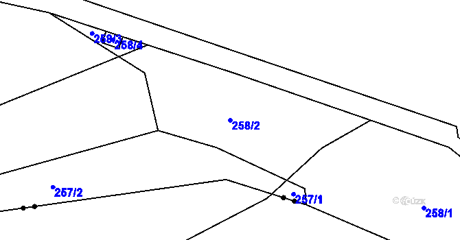 Parcela st. 258/2 v KÚ Habrovice, Katastrální mapa