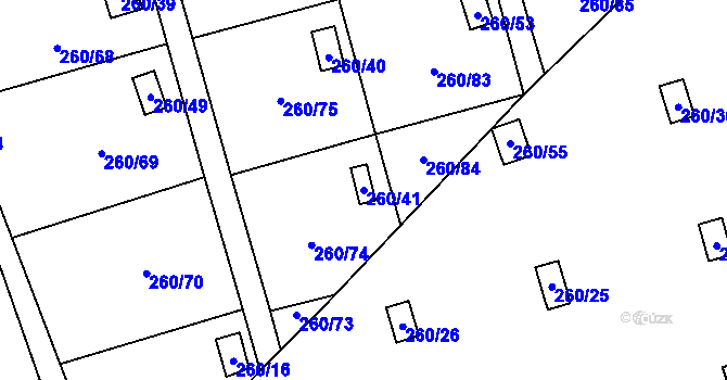 Parcela st. 260/41 v KÚ Habrovice, Katastrální mapa
