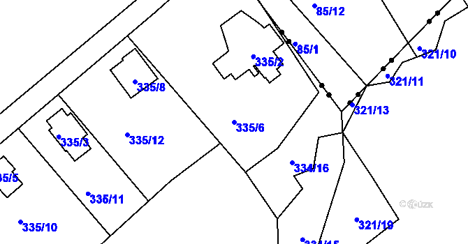 Parcela st. 335/6 v KÚ Habrovice, Katastrální mapa