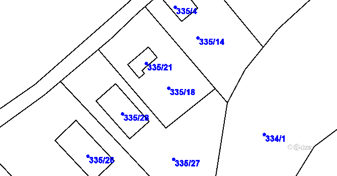 Parcela st. 335/18 v KÚ Habrovice, Katastrální mapa