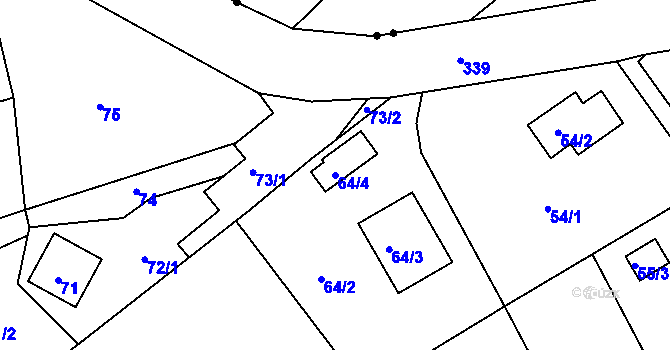 Parcela st. 64/4 v KÚ Habrovice, Katastrální mapa