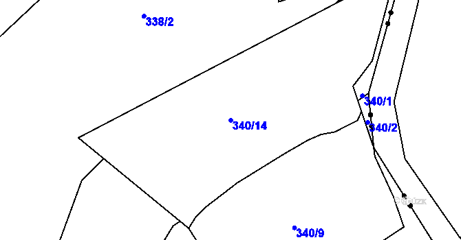 Parcela st. 340/14 v KÚ Habrovice, Katastrální mapa