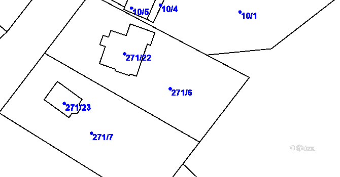 Parcela st. 271/6 v KÚ Habrovice, Katastrální mapa