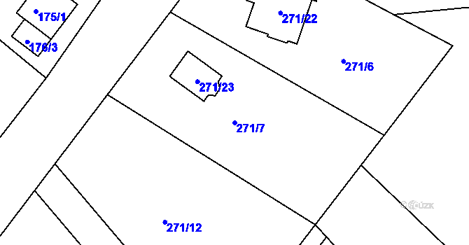 Parcela st. 271/7 v KÚ Habrovice, Katastrální mapa