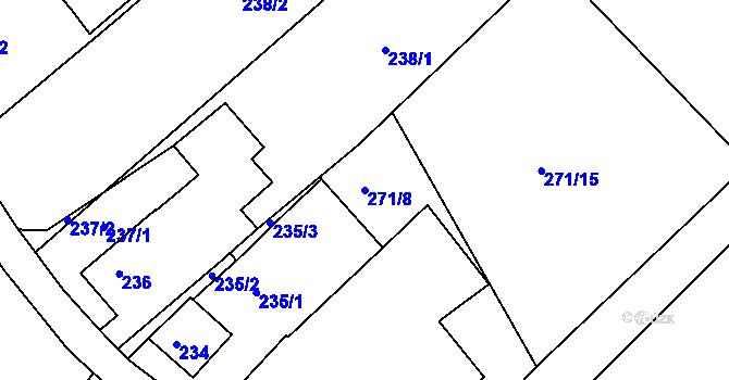 Parcela st. 271/8 v KÚ Habrovice, Katastrální mapa